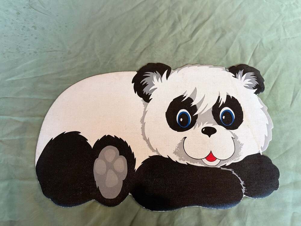 Vintage Cute Panda Die-Cut Placemat Dining Table Decor